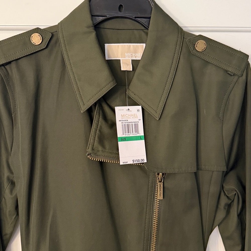 Michael Kors Olive Trench Coat - Picture 2 of 7